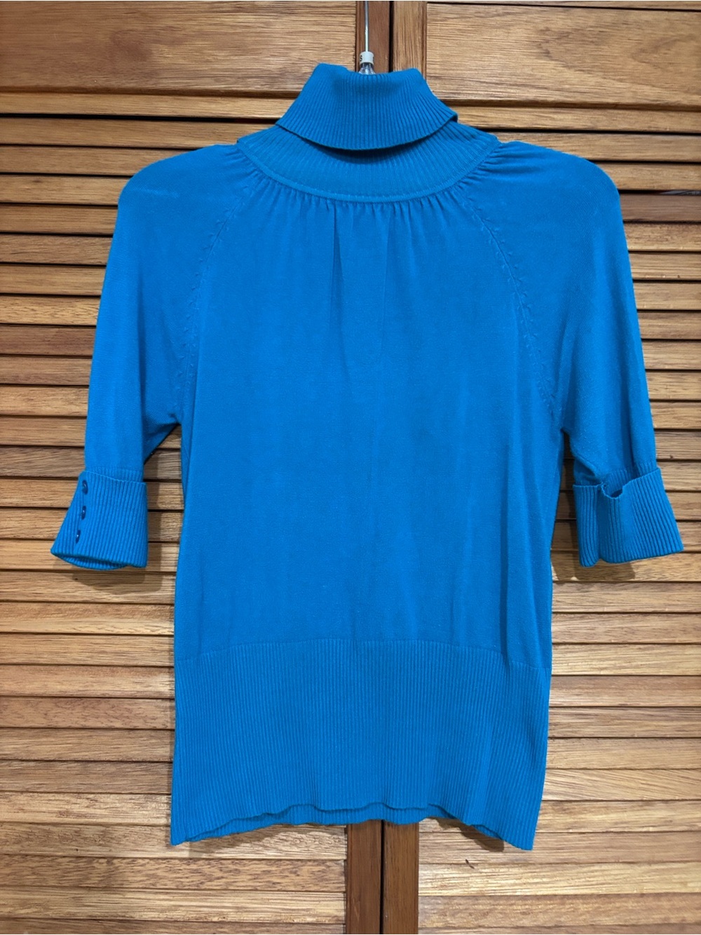 Takeout Turquoise Short-Sleeve Turtleneck Sweater